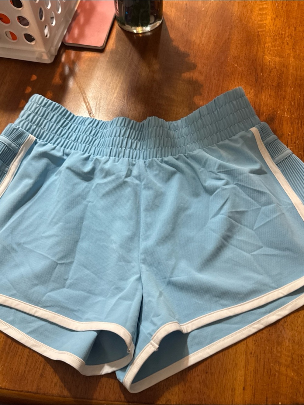 Women's Run Shorts - All in Motion  Size M Light Blue Pleated Sides new with tag